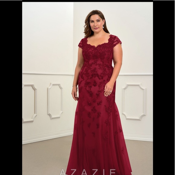 Azazie Dresses & Skirts - NWT Azazie Marbella Burgundy Dress Size 20